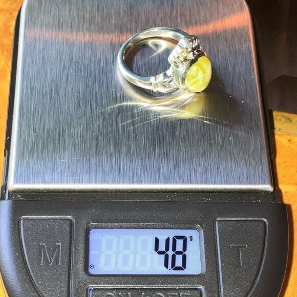 Natural Connemara Marble Sterling Silver Claddagh Ring Size 6 - Picture 9 of 9